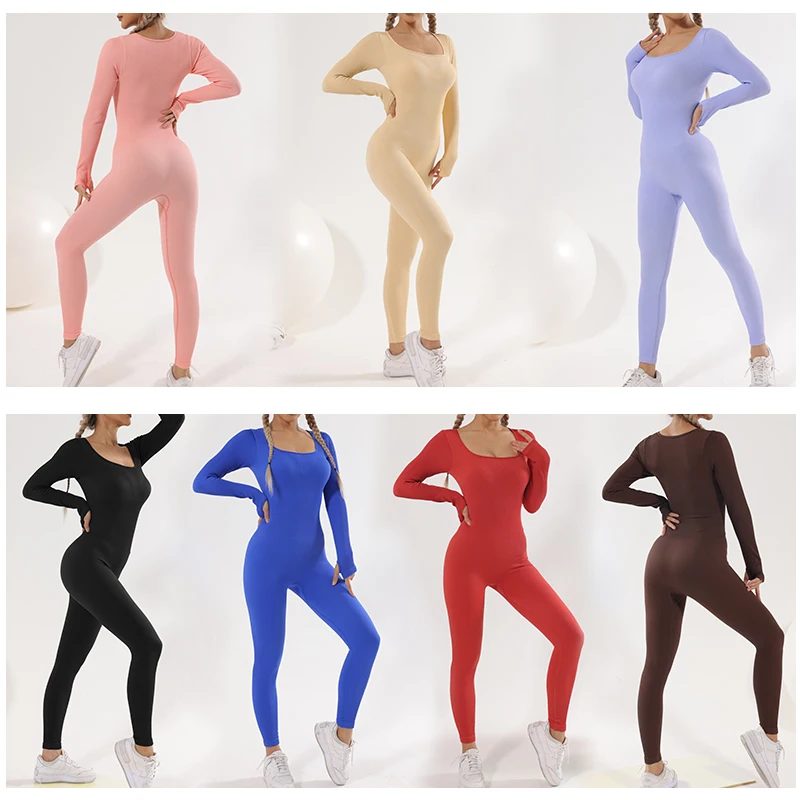 Women's tracksuit Yoga Set Yoga Jumpsuits One Piece Workout Long Sleeve Rompers Sportswear Gym Set Workout Clothes for Women