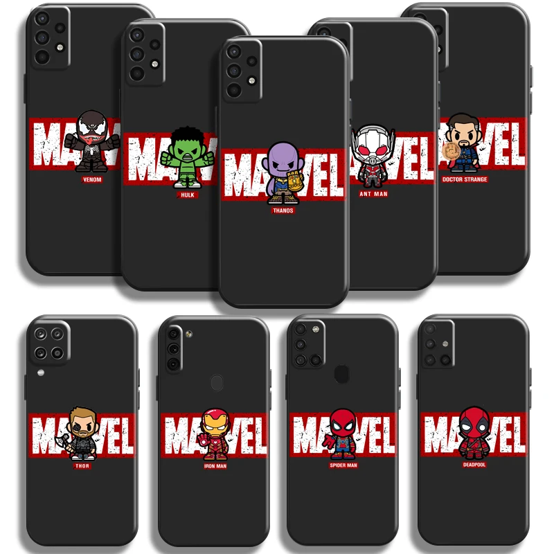 

Avengers Marvel Logo Phone Case For Samsung Galaxy A11 A12 A20 A21 A21S A22 A31 A32 A42 A51 A52 A70 A71 A72 5G Black TPU Coque