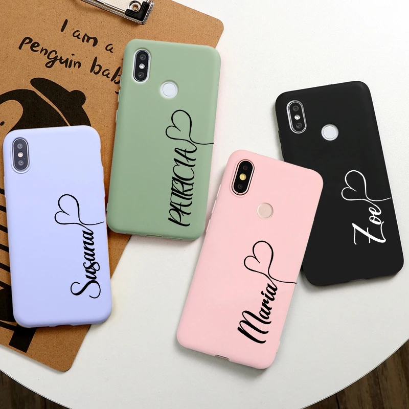 Custom Name Case for huawei P30 P20 P40 lite DIY Love Heart Funda Silicone Cover | Mobile Phone Cases &amp Covers