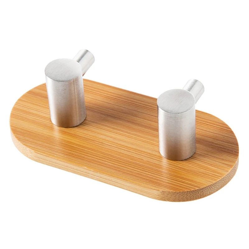 Настенная вешалка для одежды и сумок из бамбука нержавеющей стали