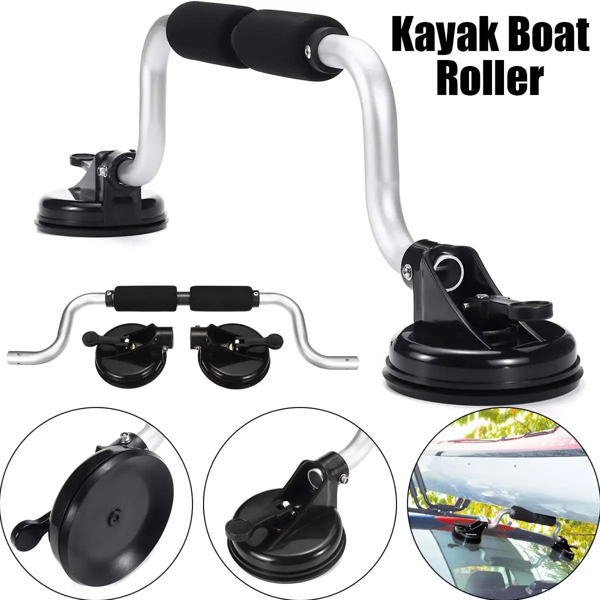 2PCS/Set Universal Heavy Duty Kayak Roof Rack Canoe Boat Surfboard Car Top Mount Carrier Ski Paddleboard Surfboard Snowboard