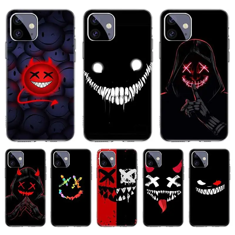 

Scary Smile Skeleton Devil Case For Iphone 11 12 Pro Max 13 7 8 Plus XR XS X 12 Mini 6 6S SE 2020 SE2 Cover Shell Funda Coque