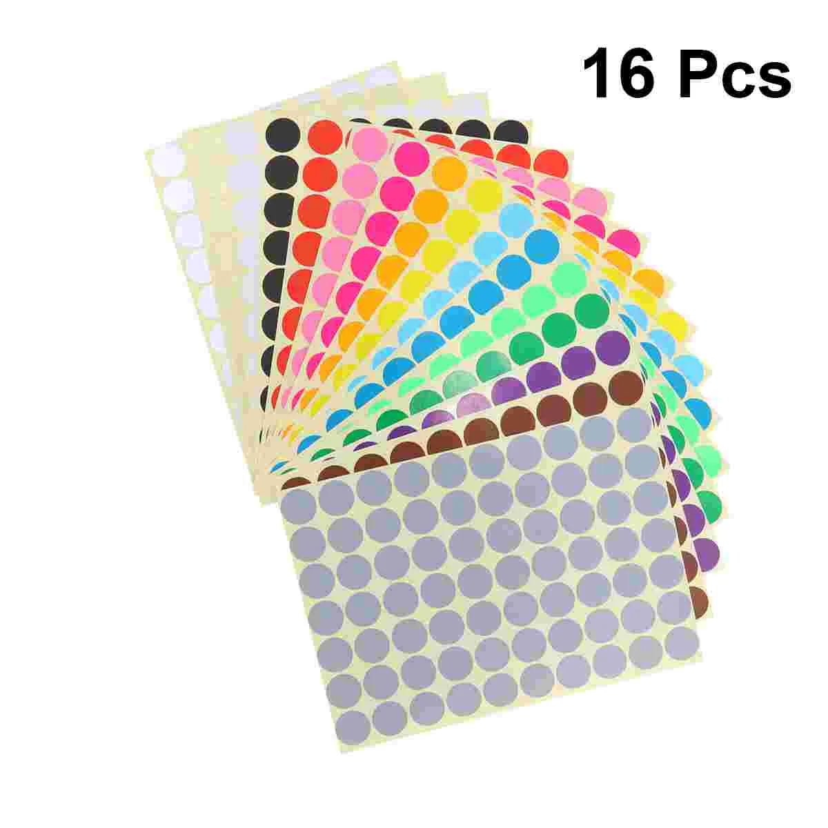 

16 Pcs Dot Label Sticker The Gift Small Circle Stickers Gifts Halloween Colored Labels