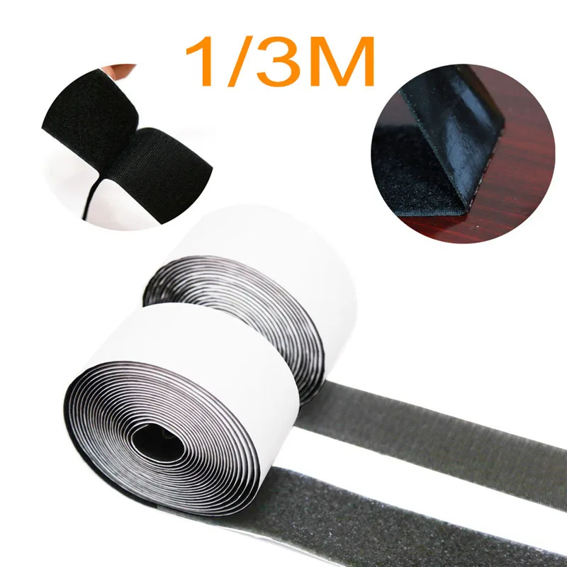 

1/3Meter Strong Self Adhesive Hook and Loop Fastener Tape Nylon Sticker Adhesive with Glue for DIY
