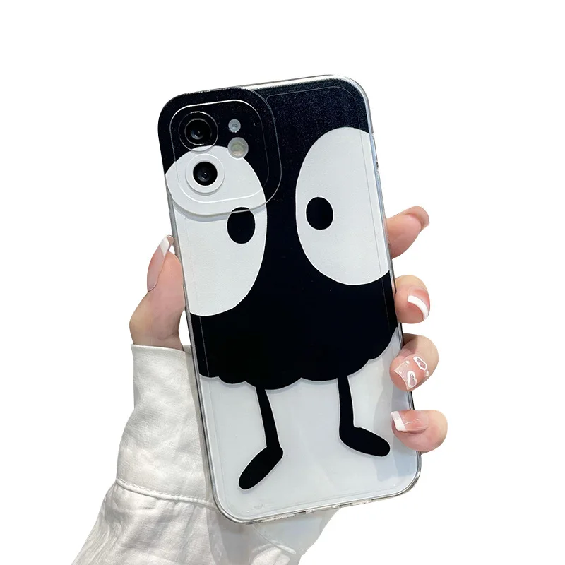

Painted Mirror Back Plate Phone Cover For Iphone 13 12 11 14 Pro Max Cartoon Briquette Airbag Anti-Drop Soft Protective Case