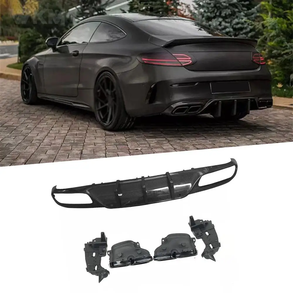 Задний диффузор из сухого углеродного волокна спойлер выхлопная система для