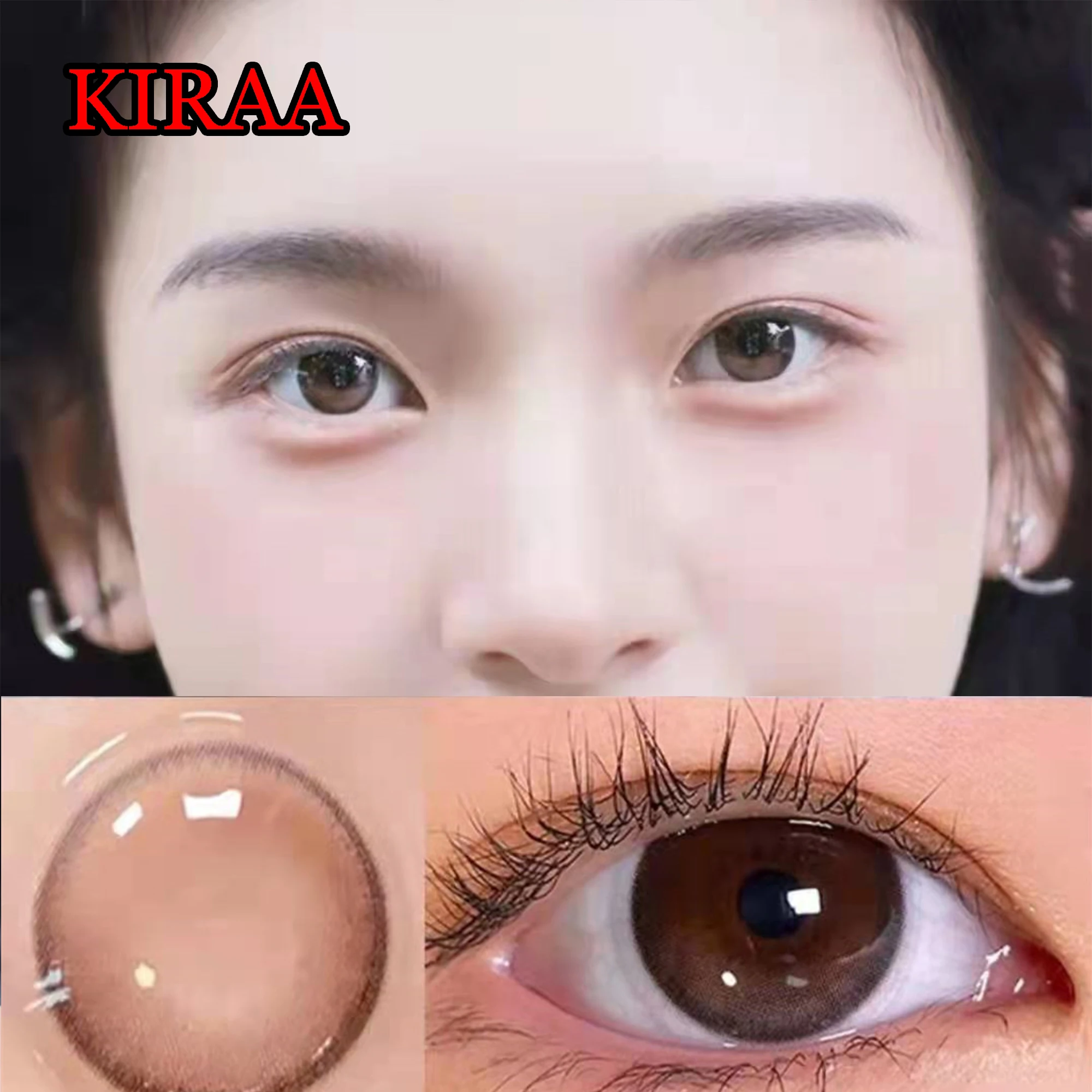 Lentes de contacto dulce para ojos de chica adolescente, gafas circulares con lentes de contacto graduadas, Kiraa violeta