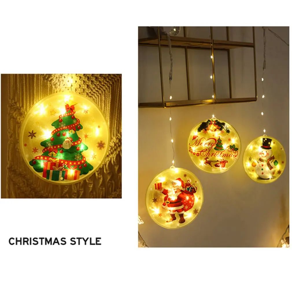 LED Sucker String Light Christmas Decorations for Home Hanging Garland Tree Ornaments Noel Navidad 2022 New Year Gift | Дом и сад