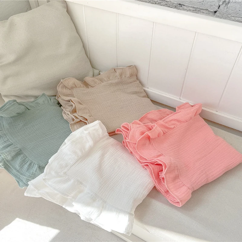 

Муслиновое Пеленальное Одеяло с оборками постельное белье для новорожденных Детское одеяло детские аксессуары Хлопковое одеяло для новорожденных