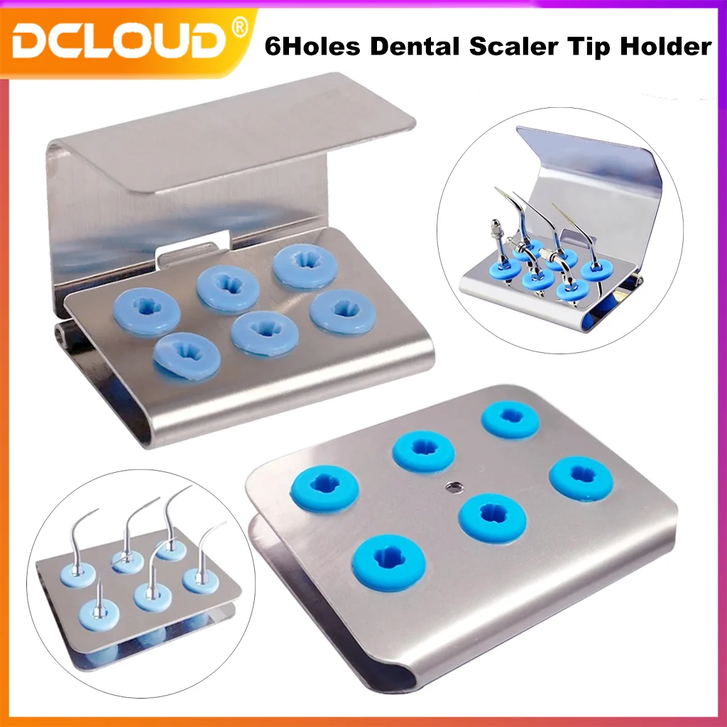 Dental Ultrasonic Scaler Tips Holder 6Holes Disinfection Storage Box Fit EMS NSK Satelec Sirona DTE Dentist Equipment Instrument