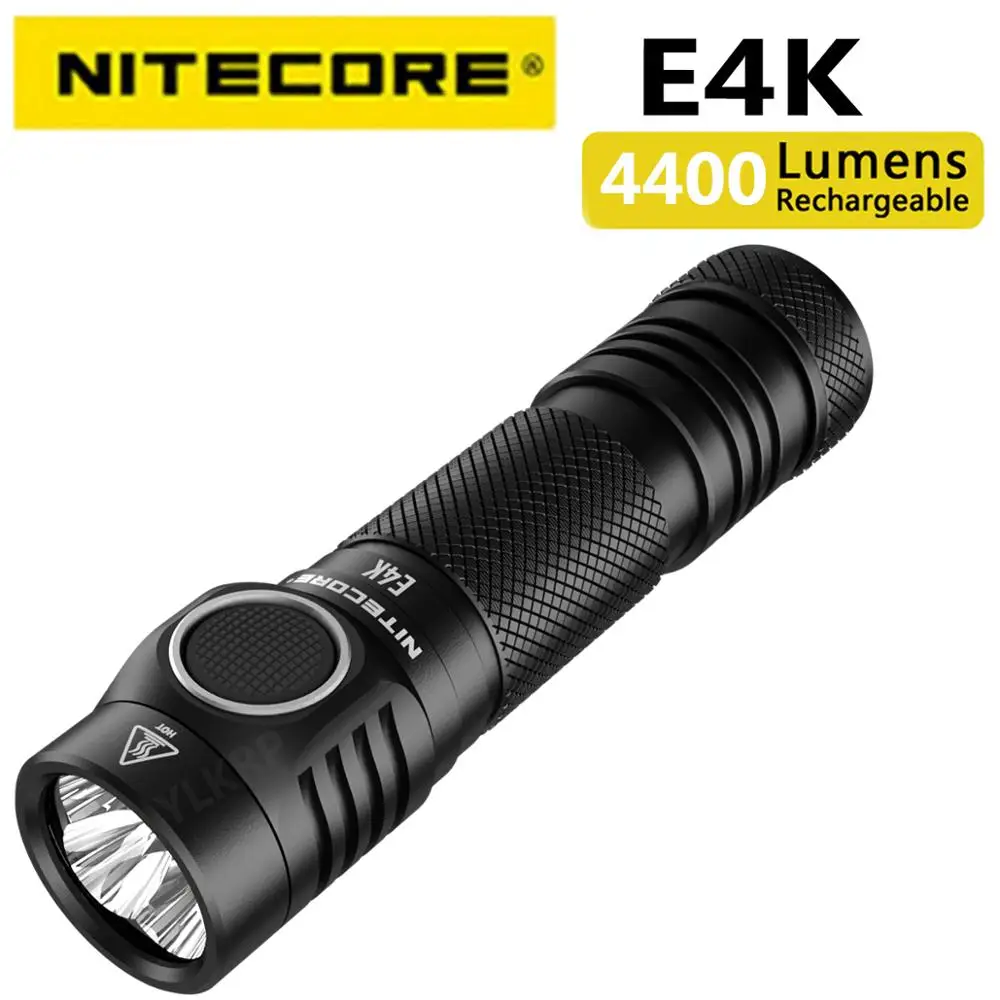 Перезаряжаемый фонарь NITECORE E4K Troch Light 4400 люмен 4 x CREE XP-L2 V6 LED 21700 компактный фонарик