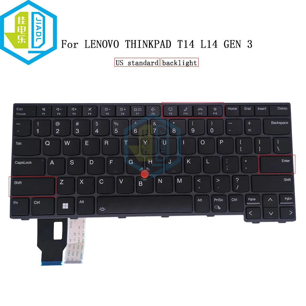 Клавиатура с английской подсветкой для Lenovo ThinkPad T14 L14 P14S GEN 3 21AH 21AJ USA Trackpoint Keyboards 5N21D67970 CS22FBL-84US