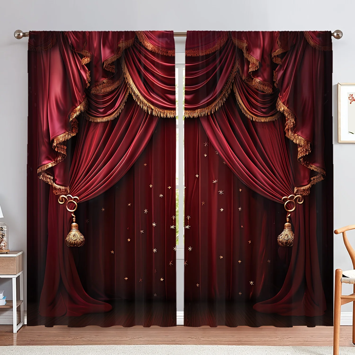 Художественный декор 3D цифровая печать декоративные панели для занавесок 2 шт.