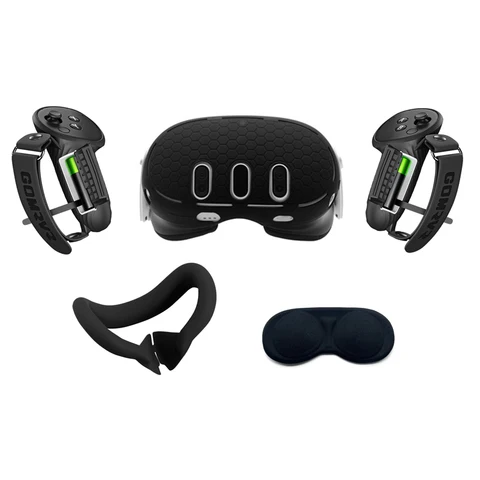 Силиконовый защитный чехол GOMRVR, набор из 4 предметов для Meta Quest 3, сменная маска для носоупора с защитой от утечки, аксессуары для корпуса VR