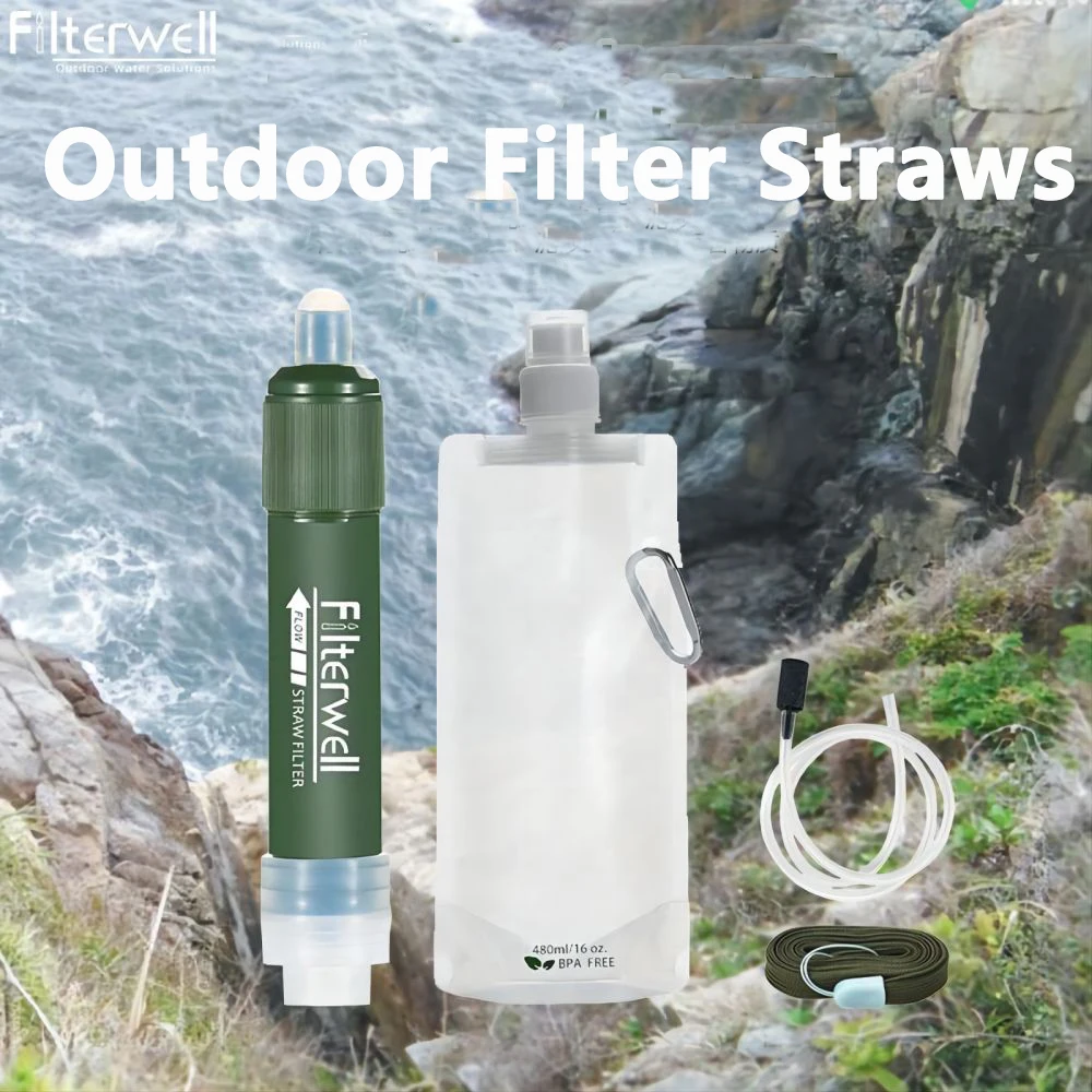 

Mini Camping Personal Drinking Purification Water Filter Straw for Survival or Emergency Supplies TUP Carbon Fiber Water Bag