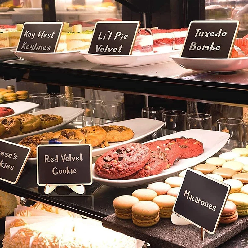 

10 шт./лот, креативная деревянная мини-доска, подставка для записей, знак для кафе, пекарни, украшение для свадебного торжества, знаки направления для вечерние