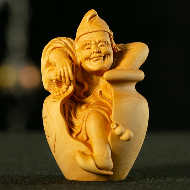 

Маленькие резьбы по листьям из коробки, играйте с подносом, игрушка для мужчин, носите живую Будду Цзи гонг, ручная игра с маленьким украшением