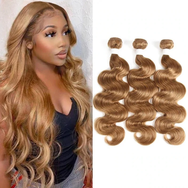 

Бразильские волнистые человеческие волосы, пучки 8-26 дюймов, медовые светлые предварительно окрашенные волосы, 1/3/4 шт., волосы для наращиван...