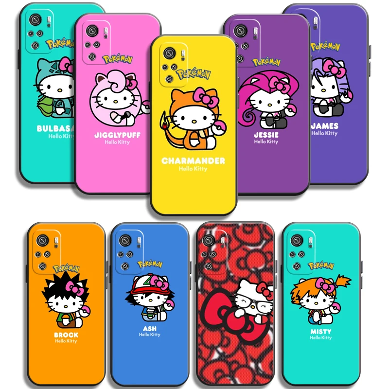 

Hello Kitty Pokémon Phone Cases For Xiaomi Redmi 10 Note 10 10 Pro 10S Redmi Note 10 5G Carcasa Back Cover Coque Soft TPU