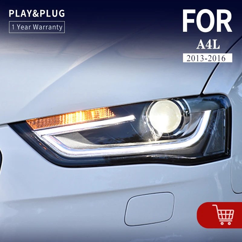 

Car Styling for A4 Headlights 2013-2016 A4L Sedan Headlight DRL Hid Head Lamp Angel Eye Bi Xenon Beam Front Lamp