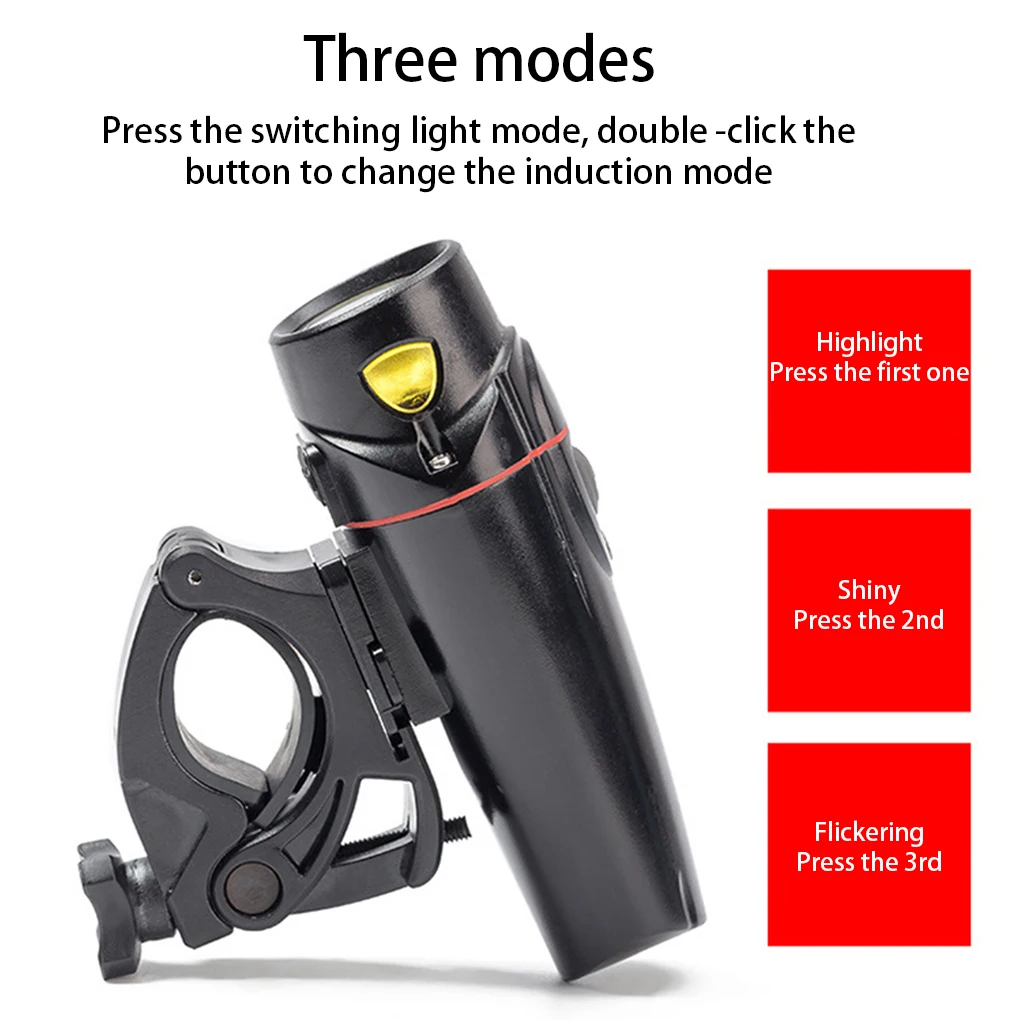 

Bicycle Light Lightweight Adjustable Strong Light Charging Headlight Three Modes USB Rechargeable Outdoor Lights