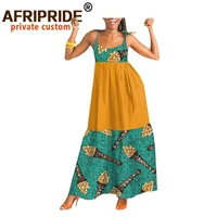 african dresses for women ankara print casual women dress ankle length spaghetti loose batik cotton dress for women a1825062