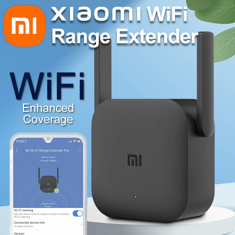 

Xiaomi WiFi Pro 300M 2.4G Mi Amplifier Repeater Network Expander Router Smart Power Extender Roteador 2 Antennas for Office Home