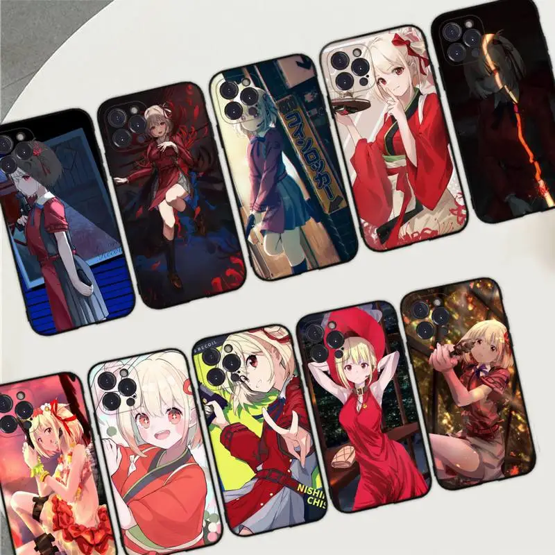 

Anime Lycoris Recoil Inoue Takina Phone Case For iPhone 14 11 12 13 Mini Pro Max 8 7 6 6S Plus X SE 2020 XR XS Funda Case