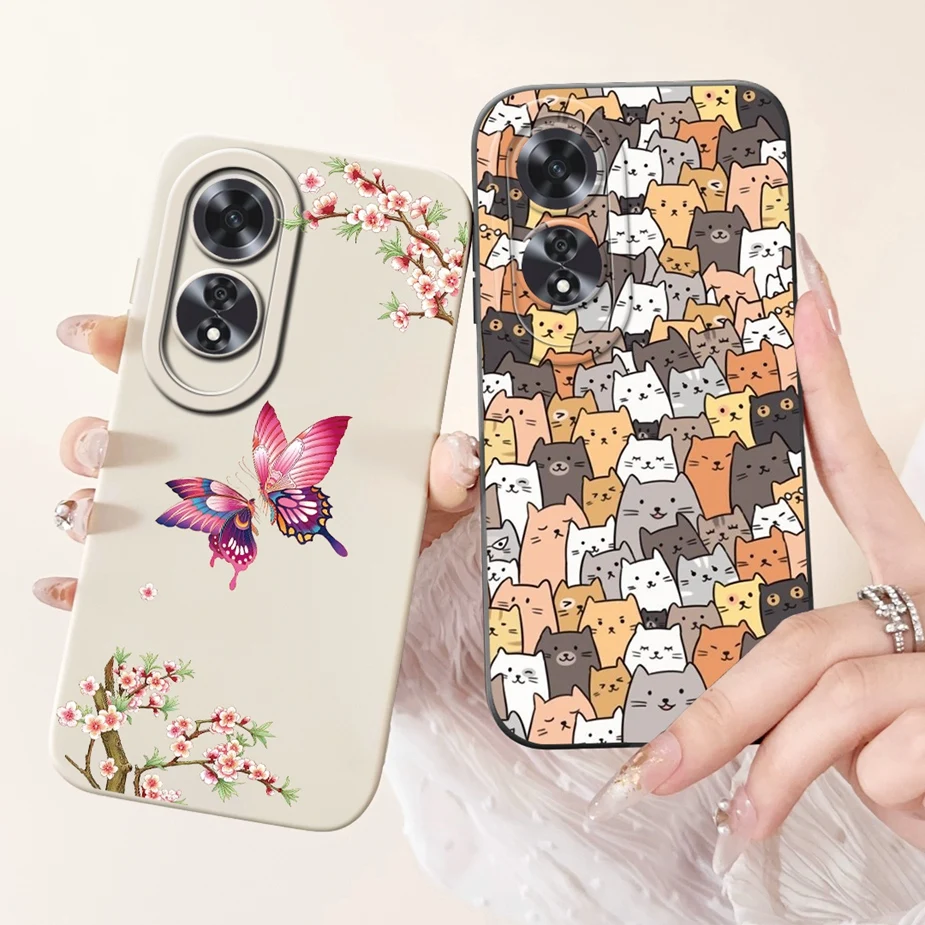 Cute Fashion Cartoon Cover For Oppo A60 4G Case CPH2631 Soft Silicone Phone Cases A 60 OppoA60 Fundas 6.67'' Bumper