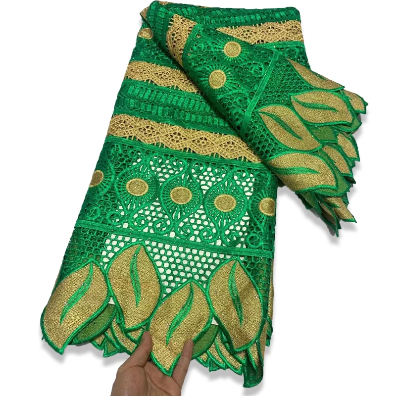 

New African Lace Fabric 2023 High Quality Embroidery Swiss Voile 100% cotton Lace Fabric For Dress Swiss Lace Fabric 5 Yards A02