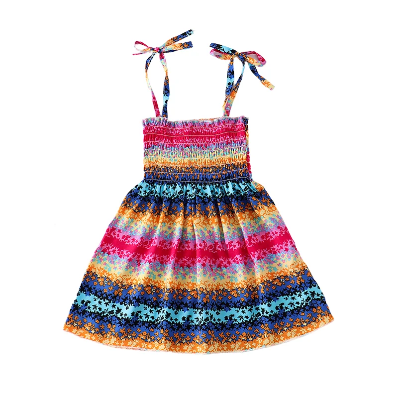 

Toddler Baby Girls Summer Dress Sling Ruffles Cotton Bohemian Beach Princess Dresses for Girl Pageant Clothing Vestidos Sundress