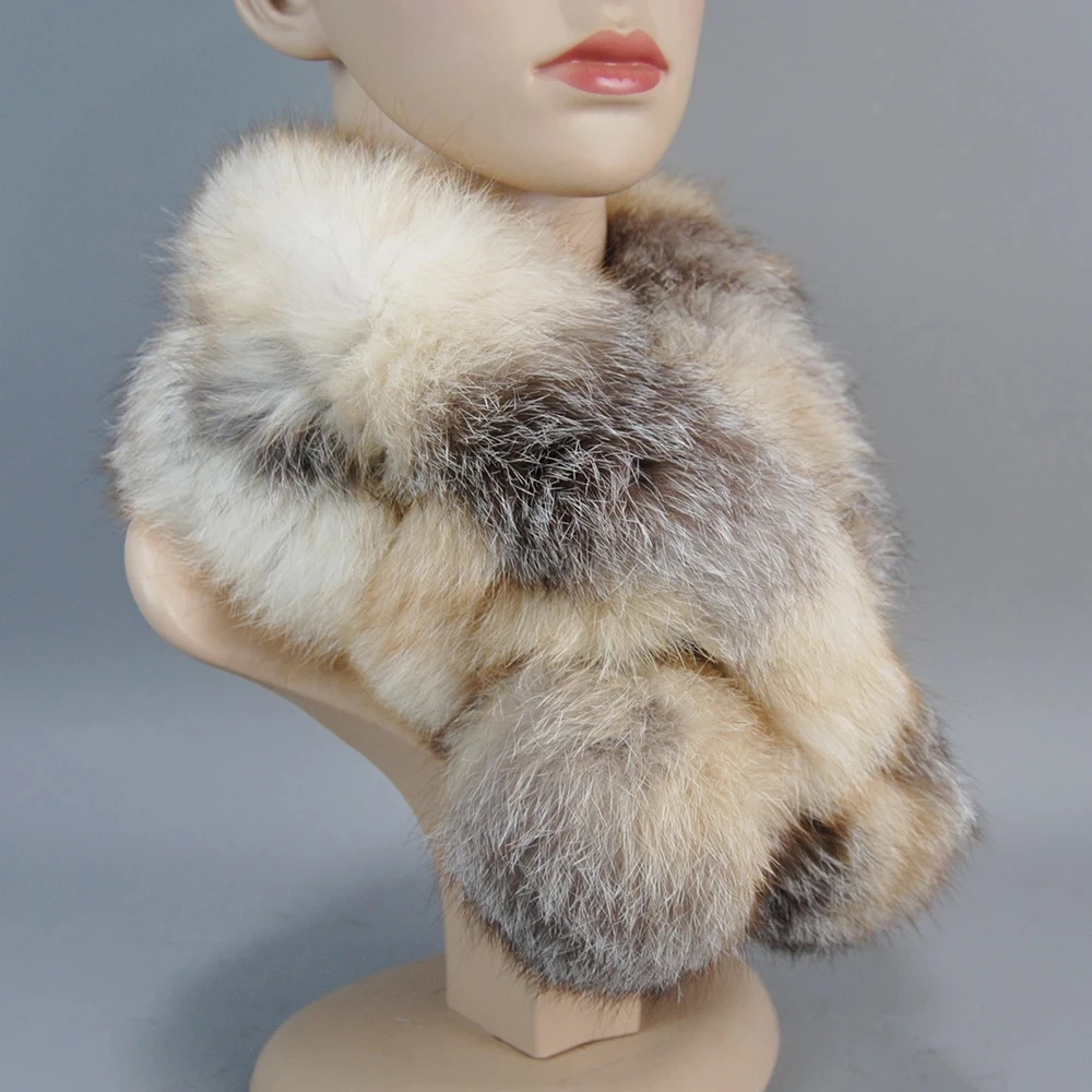 Женские черные лисьи шарфы