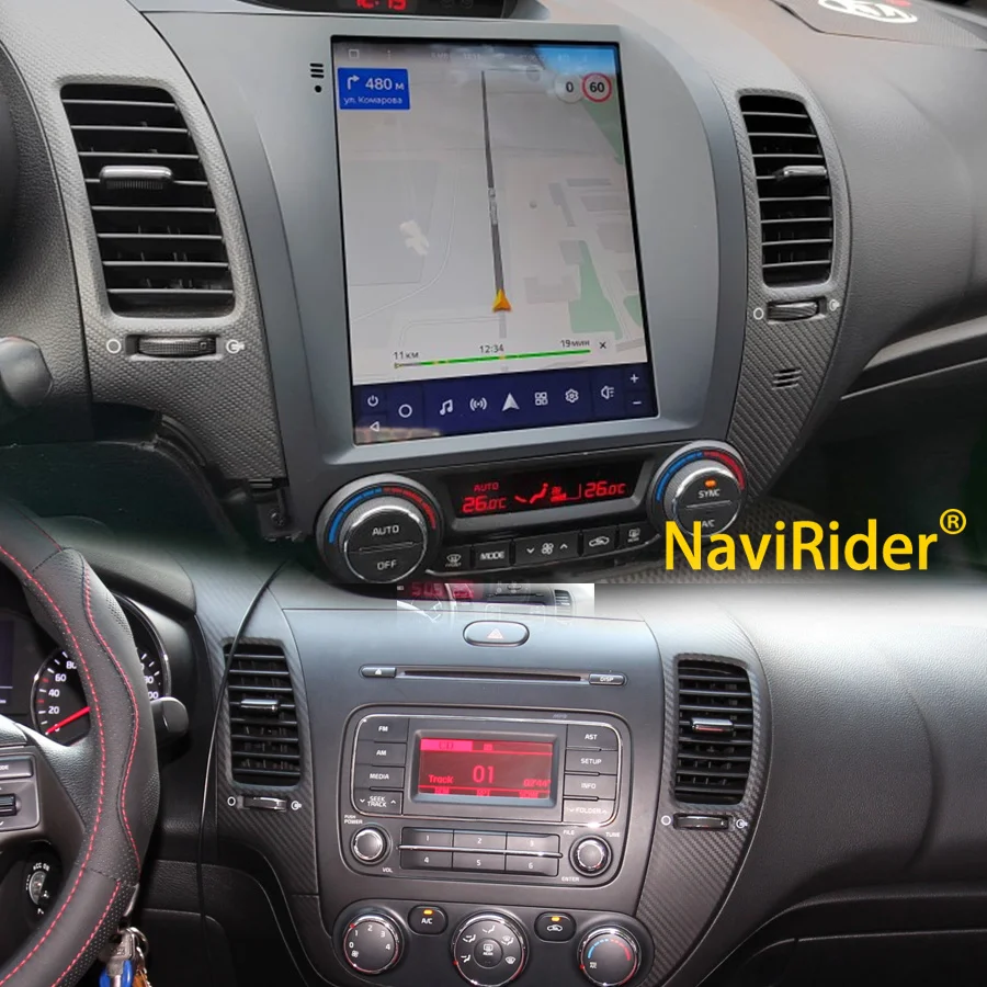 

Автомагнитола на Android 12 в стиле Tesla для KIA CERATO K3 FORTE 2013-2017 стерео Мультимедийный плеер GPS навигация Carplay DSP головное устройство