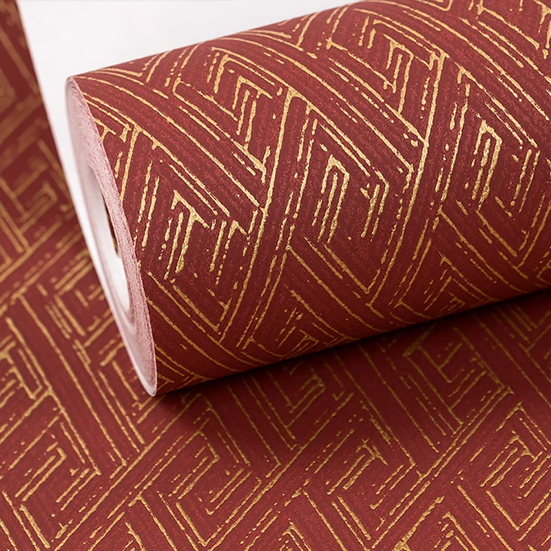 Обои бумажные в китайском стиле ретро обои красного цвета с рисунком греческого