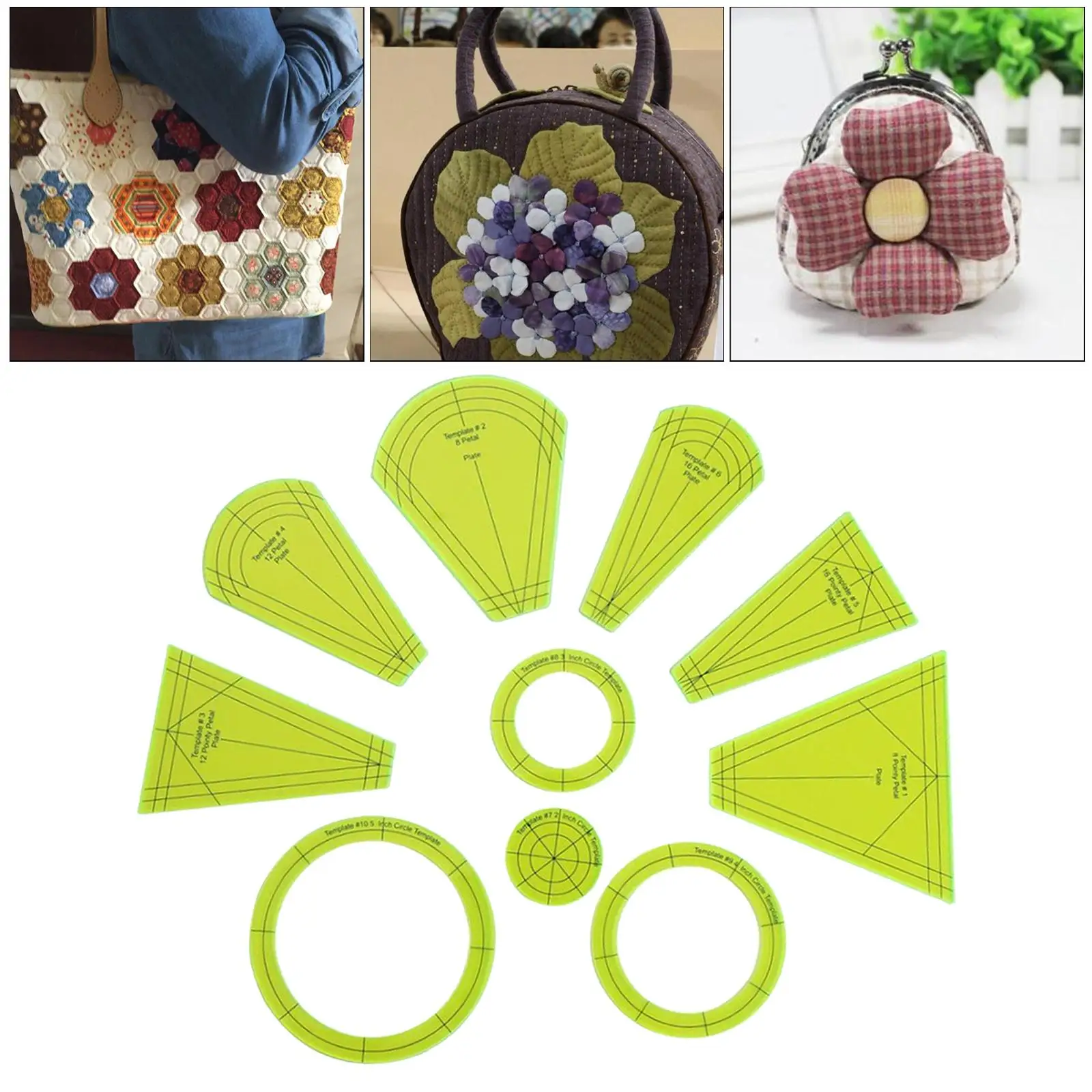 

10Pcs Template Acrylic Sewing Patchwork Frames Ruler DIY Tool