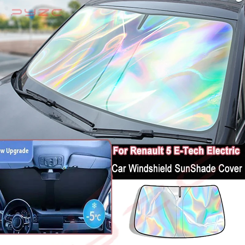 Фото Солнцезащитный экран на лобовое стекло для Renault 5 E-Tech 2024-2026: теплоизоляция, защита от солнца, летние автоаксессуары №2