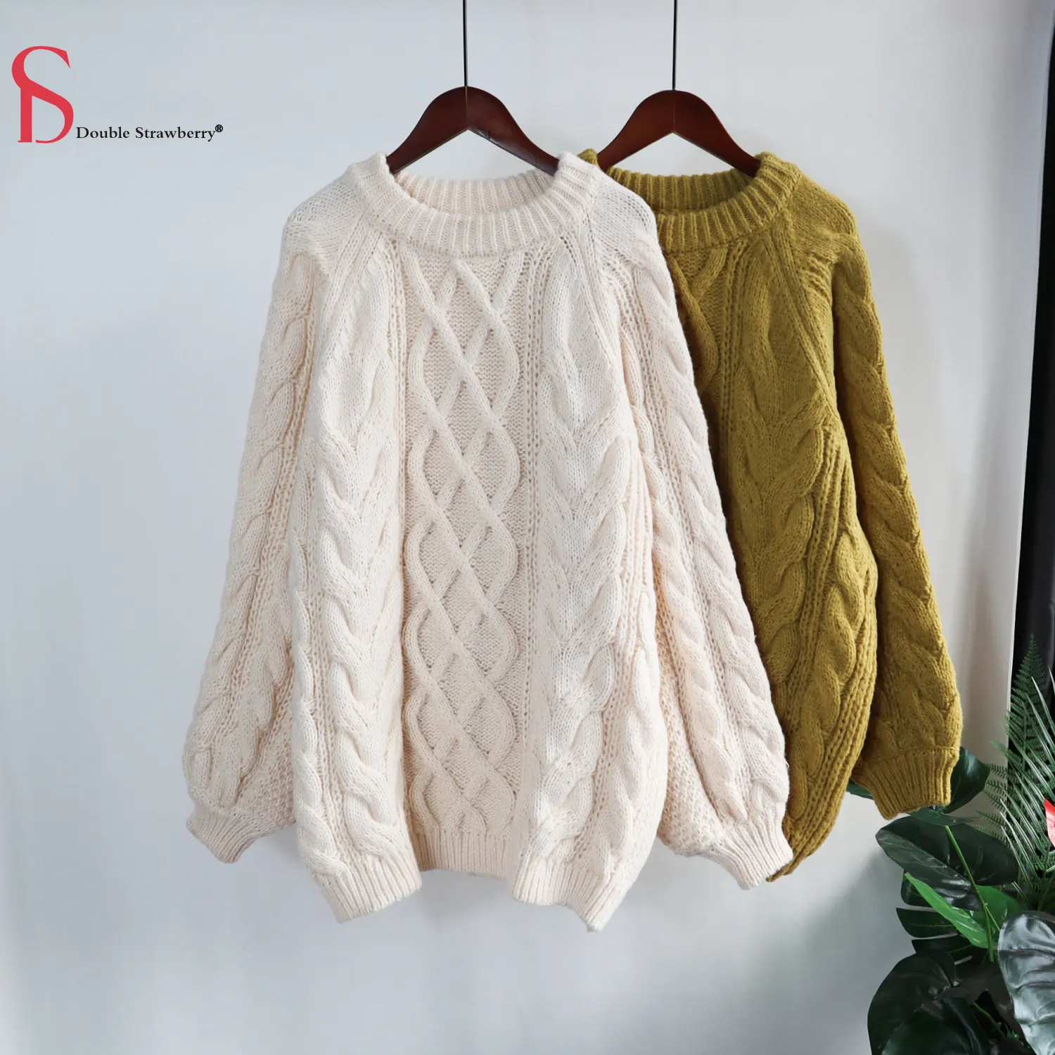 

Thickened Heavy Industry Fried Dough Twist Sweater Pullover Women's Autumn and Winter New Korean Version Loose Vintage Knit Top