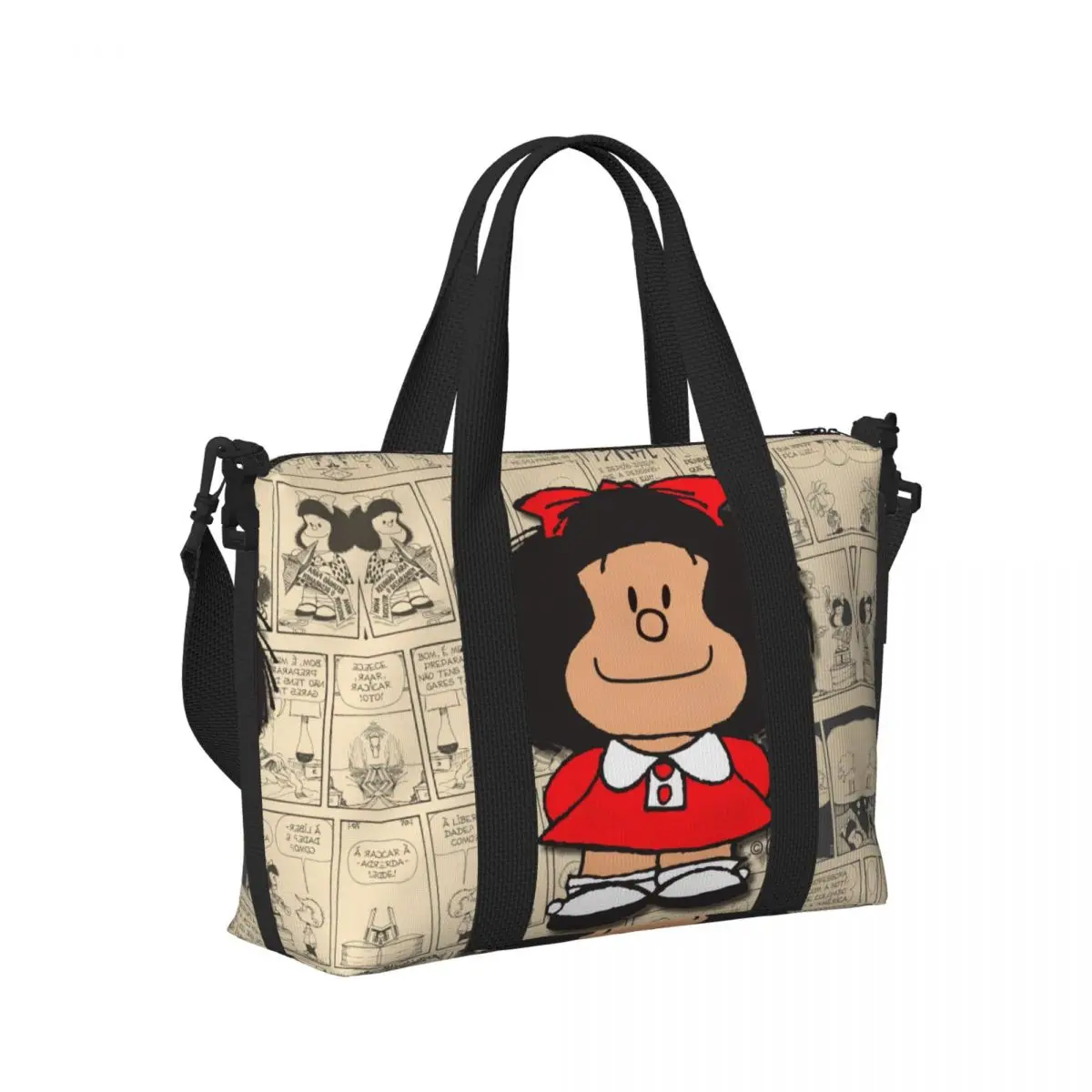 Винтажная пляжная сумка-тоут Mafalda Manga для женщин очень большая спортивная сумка