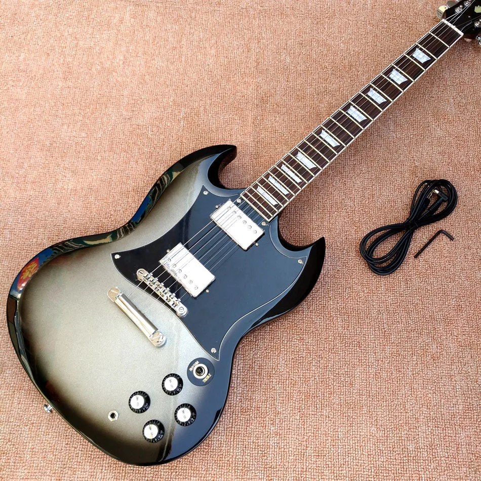 

Фингерборд из палисандра SG400, электрическая гитара, хромированная фурнитура, серебристого цвета, бесплатная доставка
