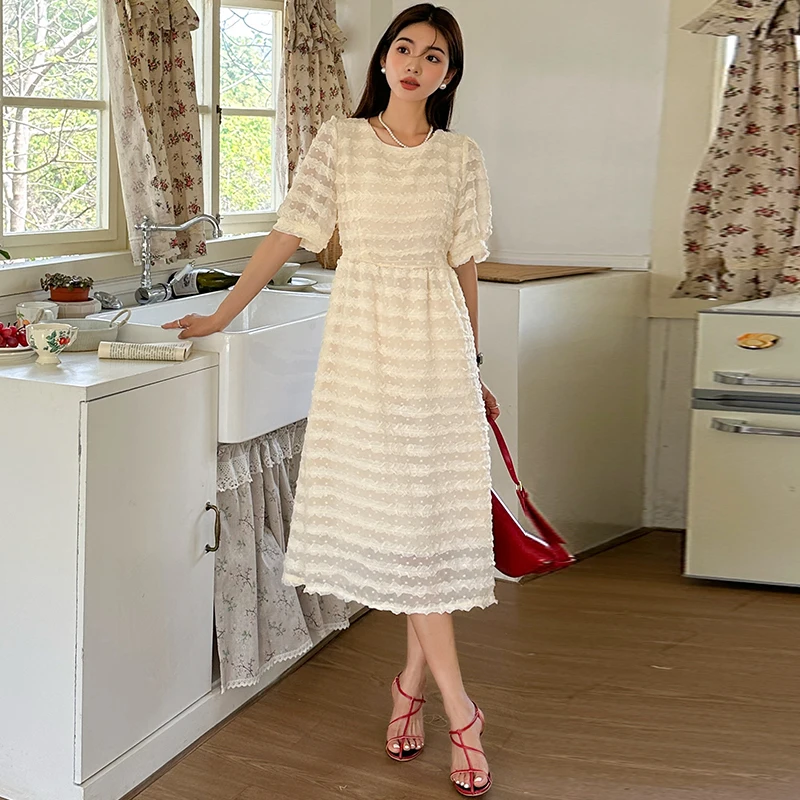 Летнее кружевное платье для беременных 2024 модное плиссированное с пышными