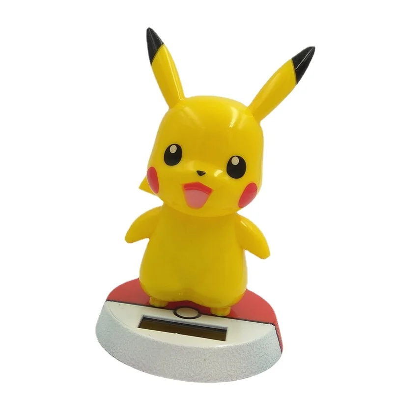 

Pokemon Pikachu Detective Surrounding Solar Shaking Car Ornament Kabi Animal Hand Office Aberdeen Children's Toy Ornament