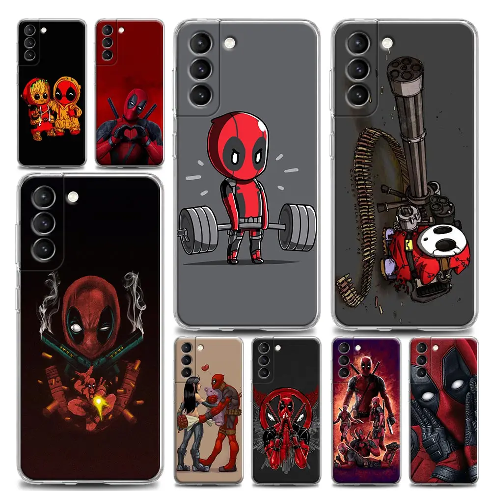 

Clear Phone Case for Samsung S10e S20 S21 Plus Ultra FE 5G M51 M31 S M21 Case Soft Silicone Cover Cute Cartoon Deadpool Marvel
