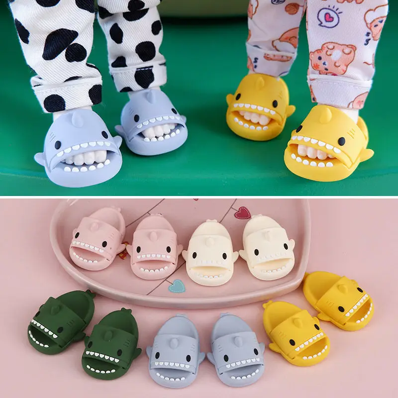 

Ob11 Doll Shoes Cute Shark Slippers Toy Accessories for 30cm SD Doll Molly 1/12 BJD GSC YMY 1/6 BJD Doll 2.2cm and 4.5cm Shoes
