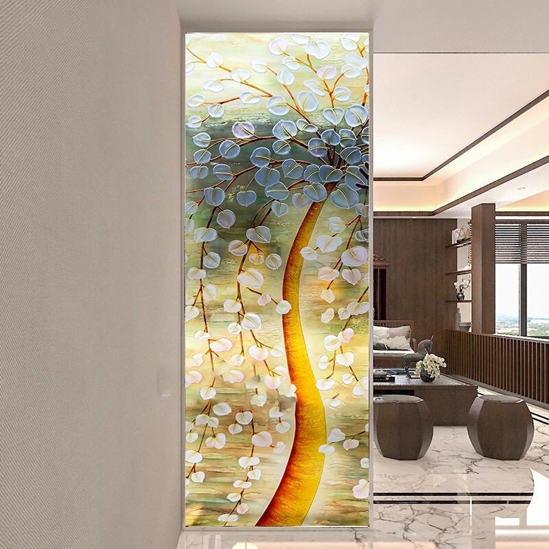 

Пользовательская резная закаленная витражная перегородка из стекла, украшение для гостиной, столовой, перегородка для дома