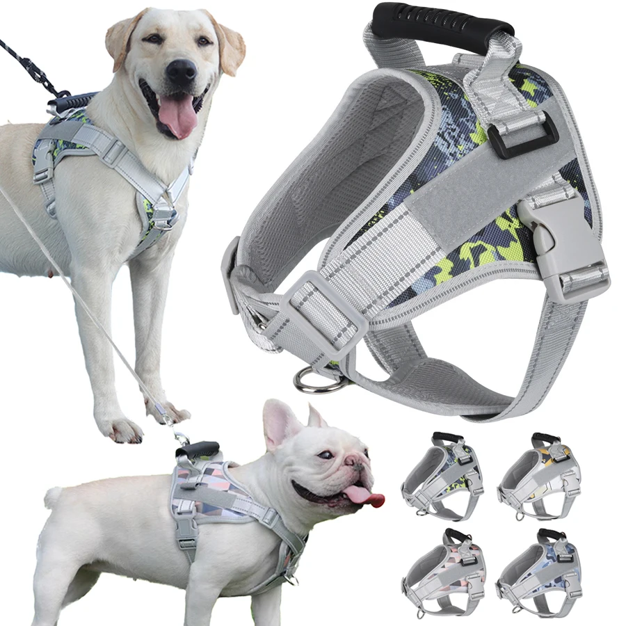 

Glow-in-the-dark Easy Control Tactical Dog Harness For Large Dogs Clothes Reflective vVst Outdoor Luminous Accessories Pet Shop