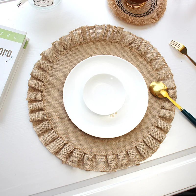 

Джутовая круглая подстилка для стола