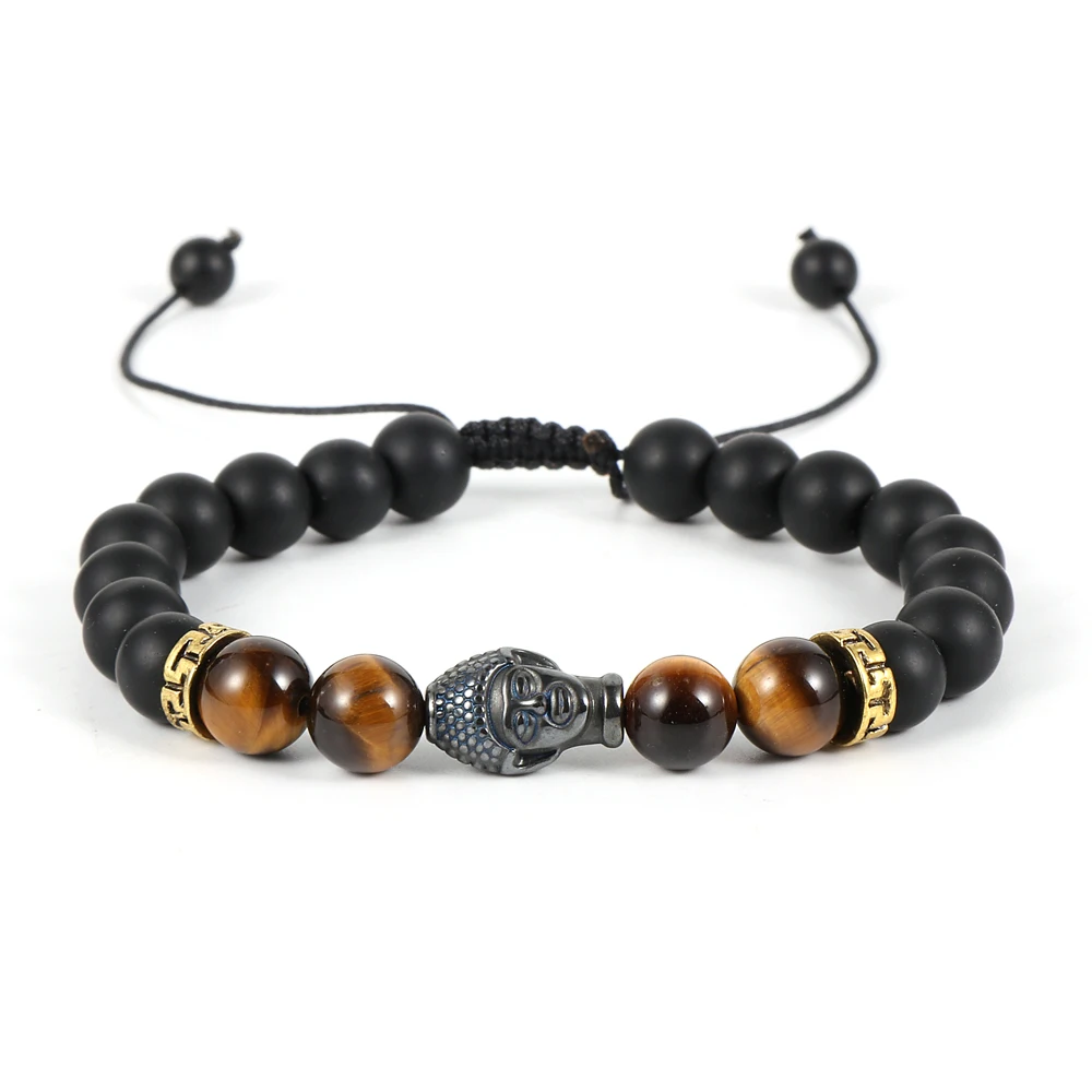 

11 Styles Natural Store Tiger Eye Beads Bracelet for Men Hematite Buddha Charm Women's Gemstone Bracelet Adjustable Braided Knot
