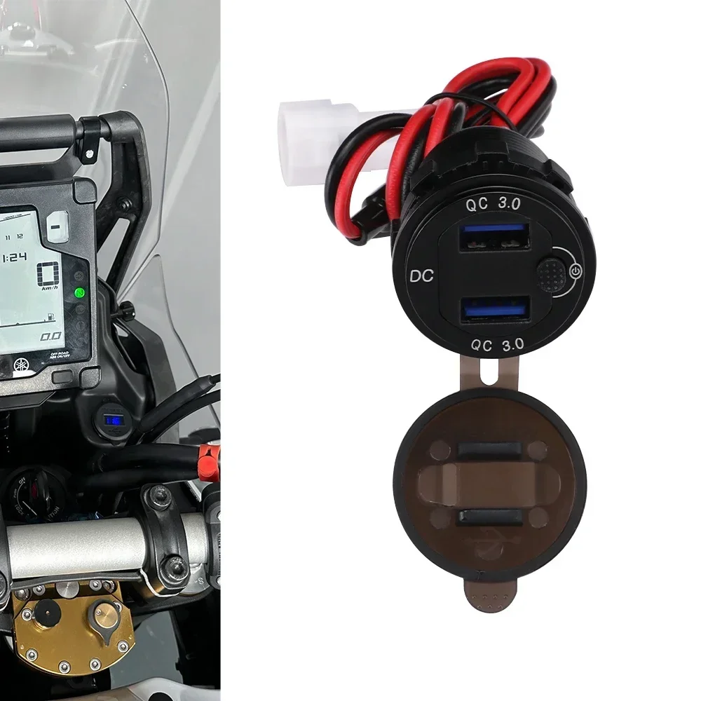 

2024 T7 XTZ 07 700 Разъем питания Quick USB Charge 3.0 для Yamaha Tenere 700 T700 2019-2025 Вспомогательный GPS-кабель для телефона