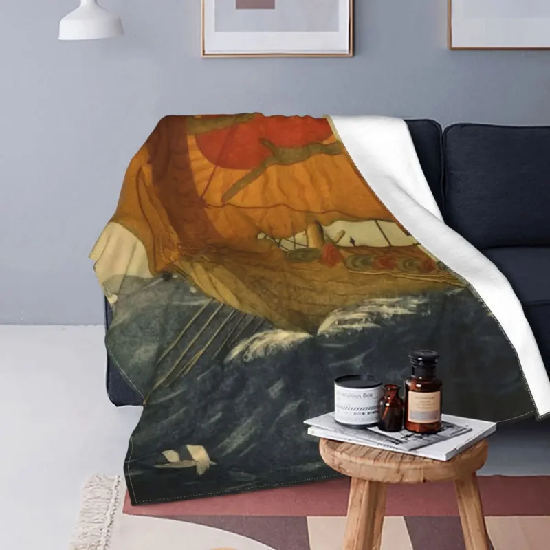 

Ультрамягкое Флисовое одеяло Viking Ship, удобное одеяло для спальни