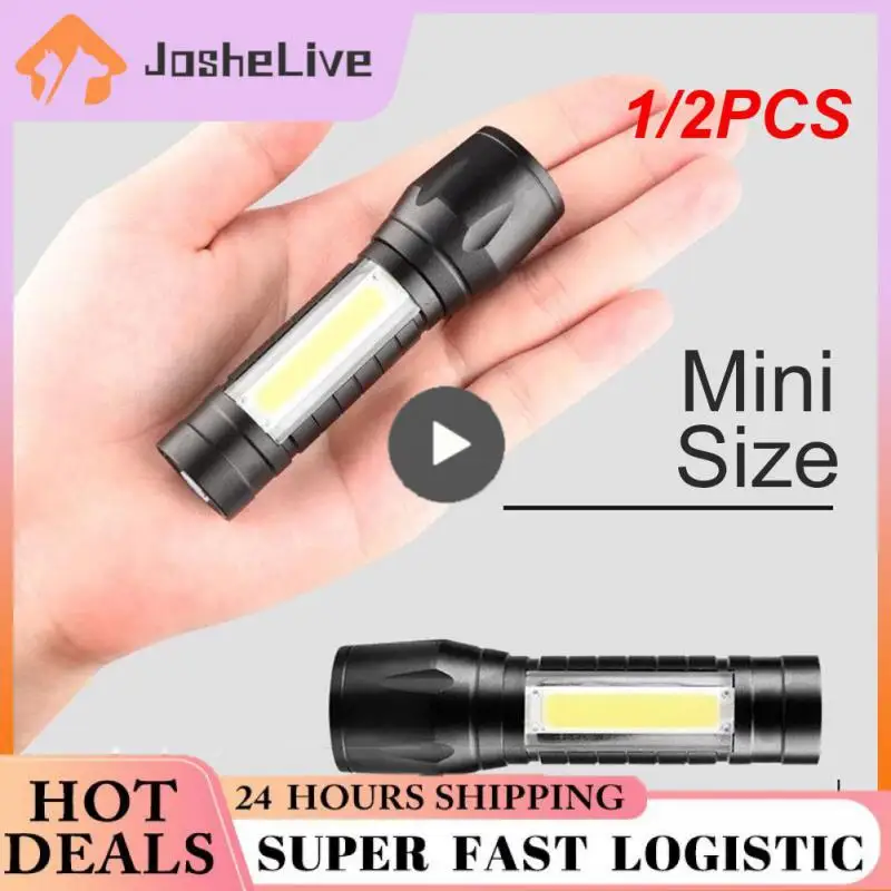 

1/2 шт. мощный фонарик, перезаряжаемый водонепроницаемый фонарик USB 18650 с фокусировкой для рыбалки и охоты, 100000 люмен, тактический фонарик